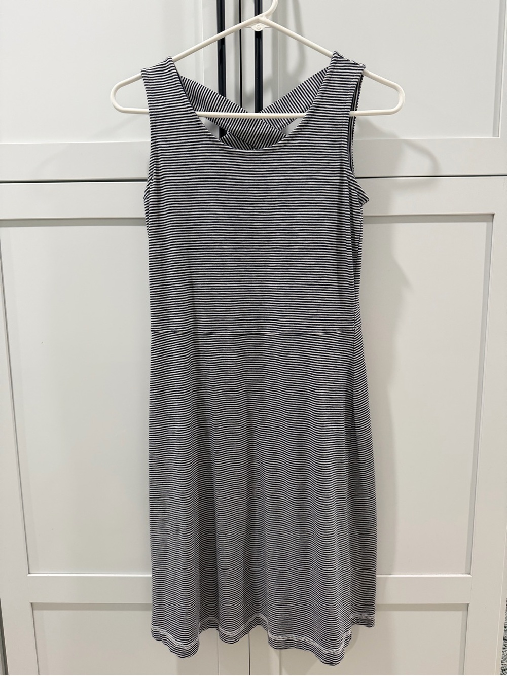 Talbots Hello Saturday Striped Cross Back Sleeveless Dress